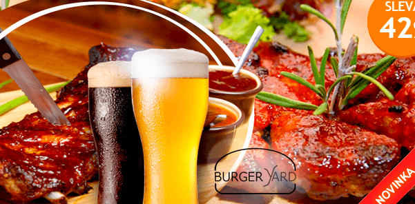 900 g masa s přílohami a 2x velké pivo Lobkowicz