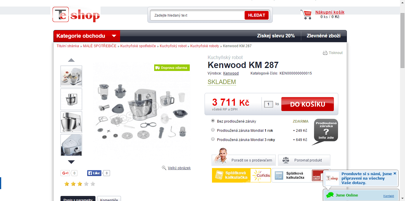 Kuchyňský robot Kenwood KM 287 Prospero