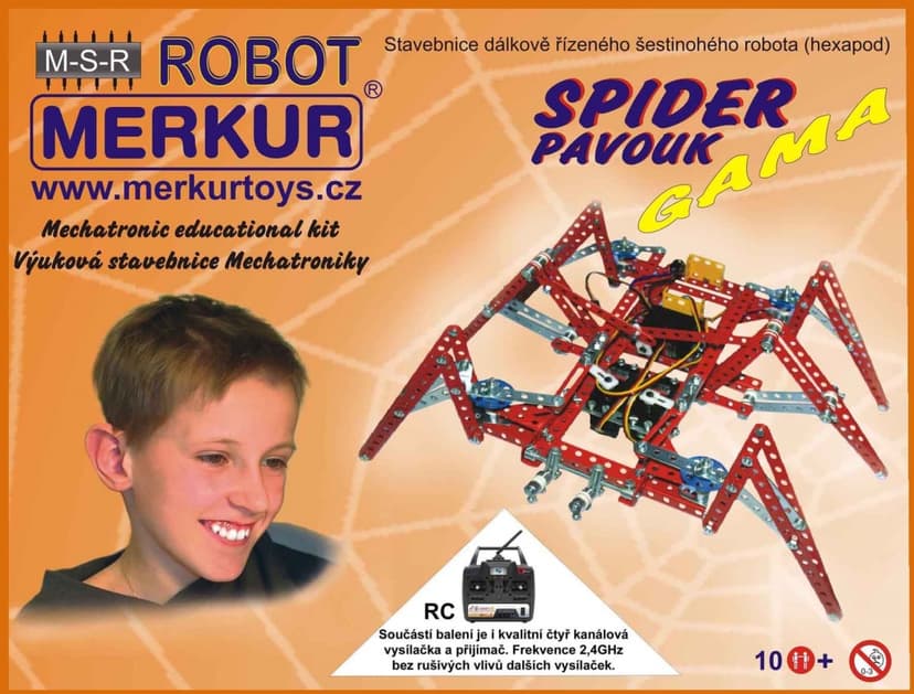 Robotický pavouk Merkur, včetně vysílačky
