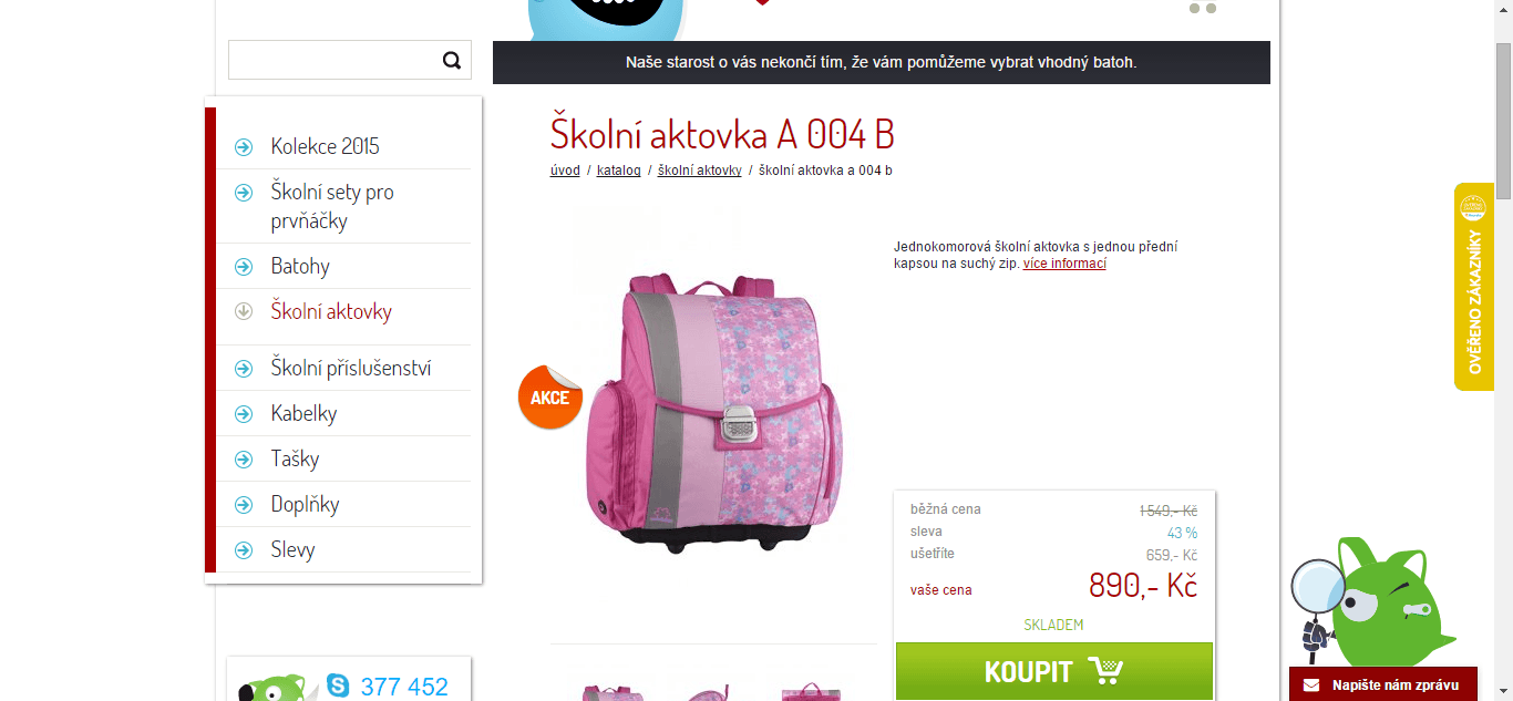 Školní batoh pro holčičky
