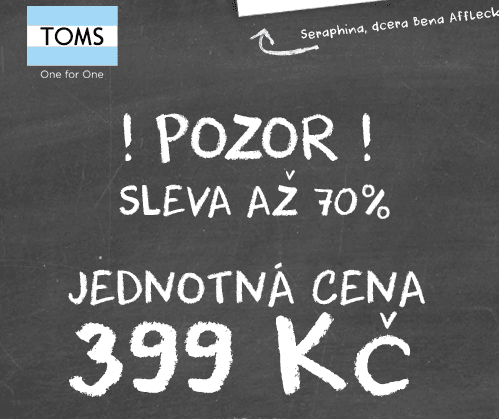 Jednotná cena za dětské boty TOMS