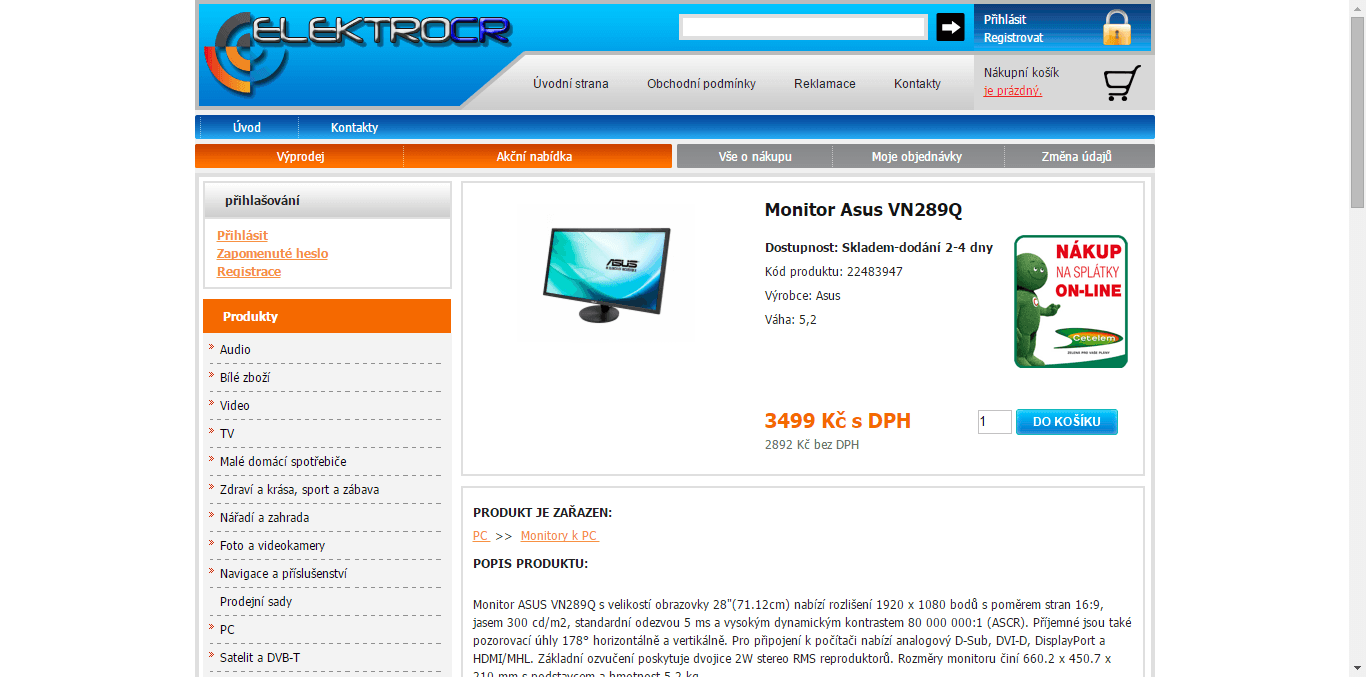 PC monitor Asus, 28" (71 cm)