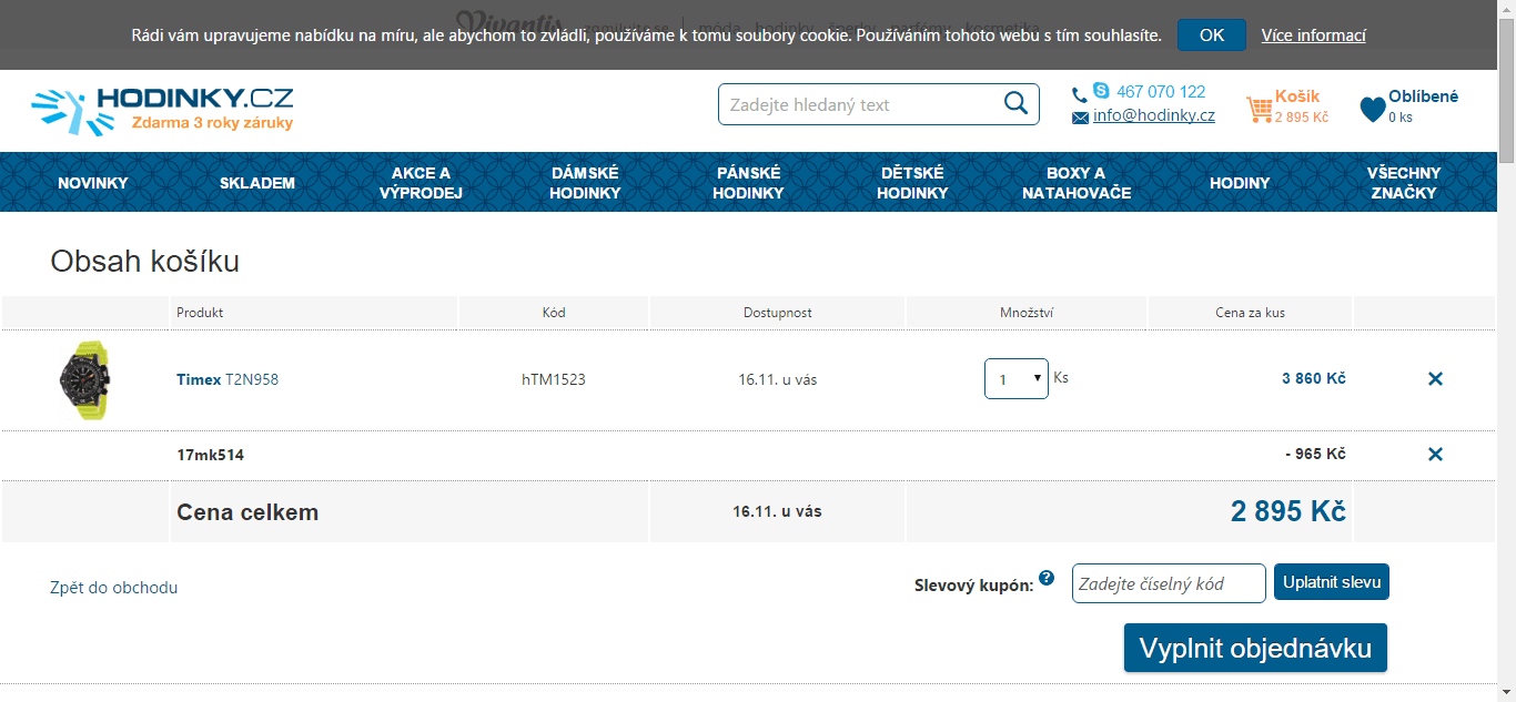 Velká sleva na hodinky (nejen Timex T2N958)