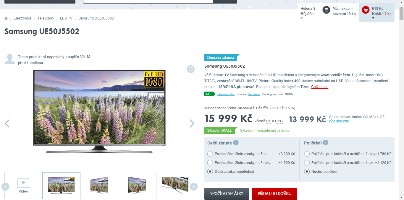 Full HD, LED, Smart TV, 126 cm, Samsung