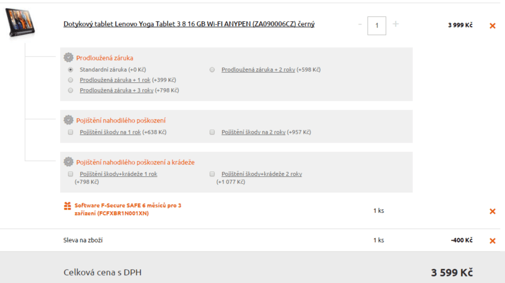 Tablet Lenovo Yoga 3, 4x 1,1GHz, 1GB RAM, 8"