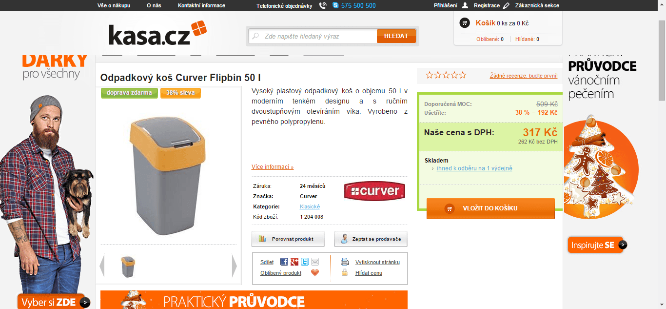 Odpadkový koš Curver Flipbin - různé barvy