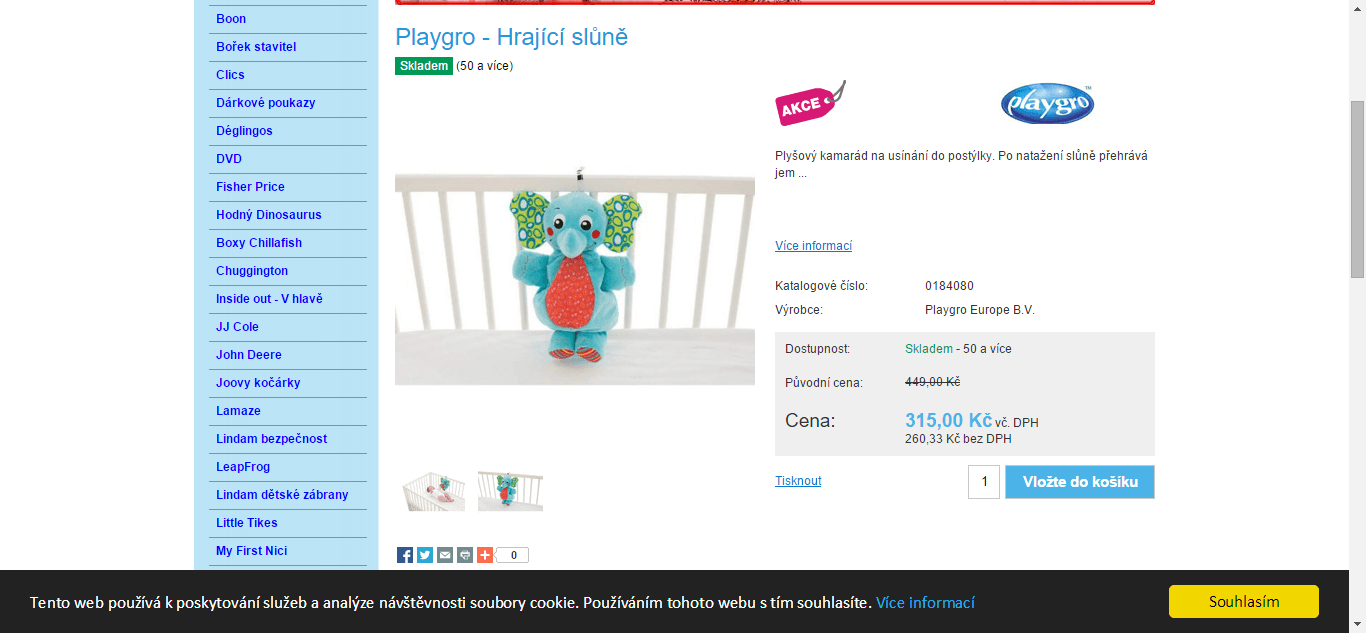 Playgro - Hrající slůně pro nejmenší