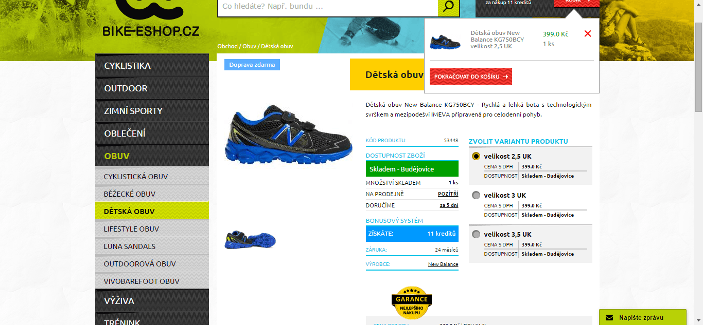 Dětské boty New Balance KG750BCY - 2,5 až 3,5