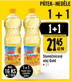 Slunečnicový olej Gold 1+1