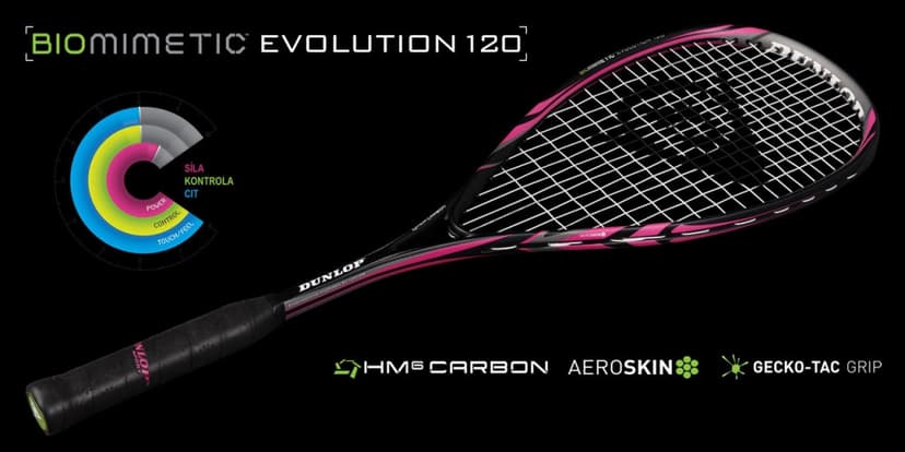 Squash raketa Dunlop Biomimetic Evolution 120