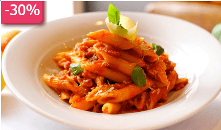 30% sleva na veškerá jídla v italské restauraci