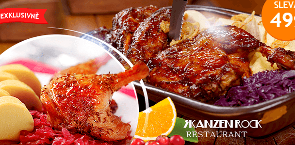 Menu pro 4 osoby! 2,2-2,5 kg pečená kachna