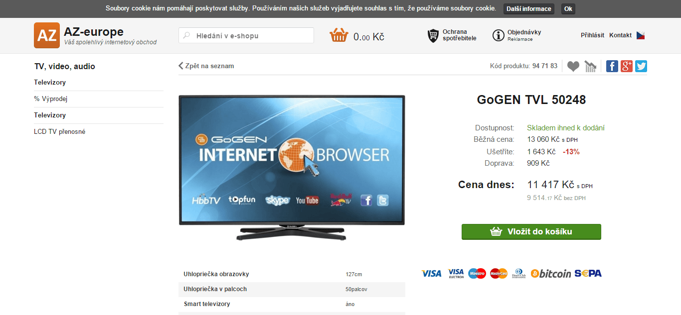 Full HD, LED, Smart, 127 cm, Gogen