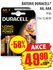 Baterie Duracell - 58%