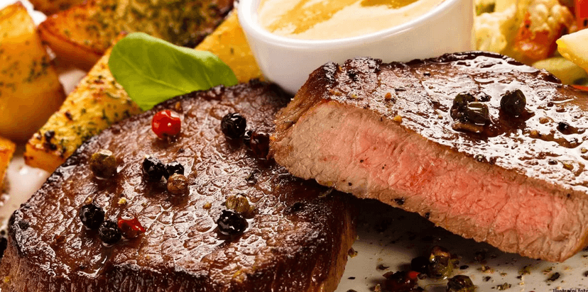 Lovecký steak s přílohou pro dva