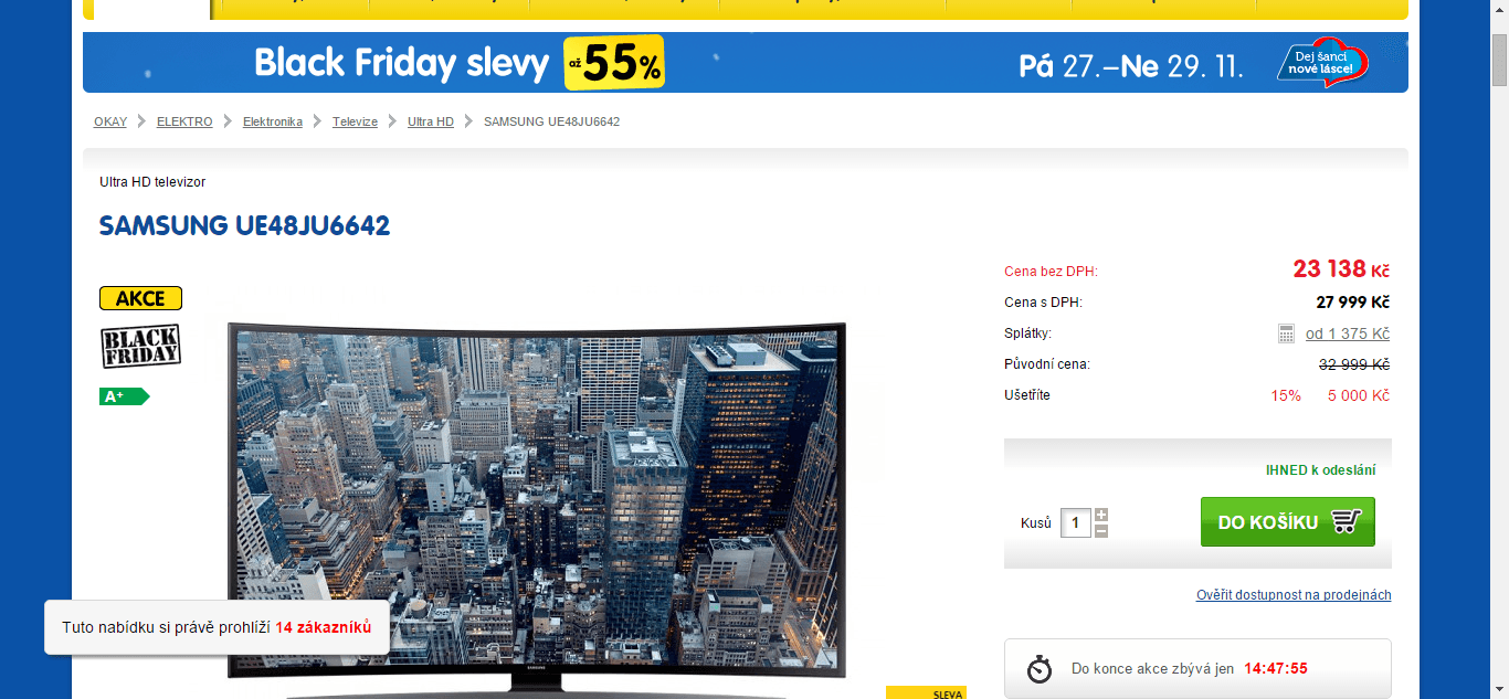 Zakřivená 4K, 121 cm, Smart, Samsung