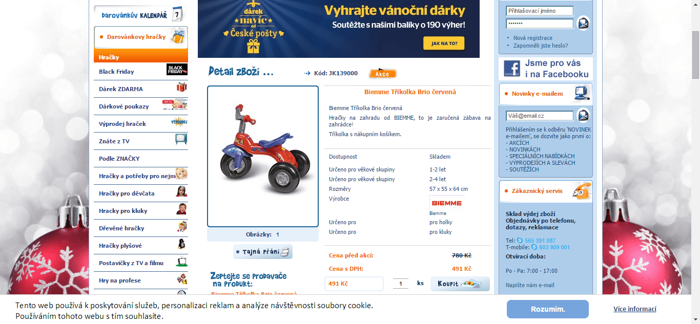 Dětská tříkolka Biemme
