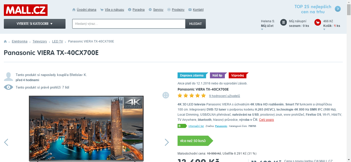 Ultra HD - 4K, Smart TV, 100 cm, Panasonic
