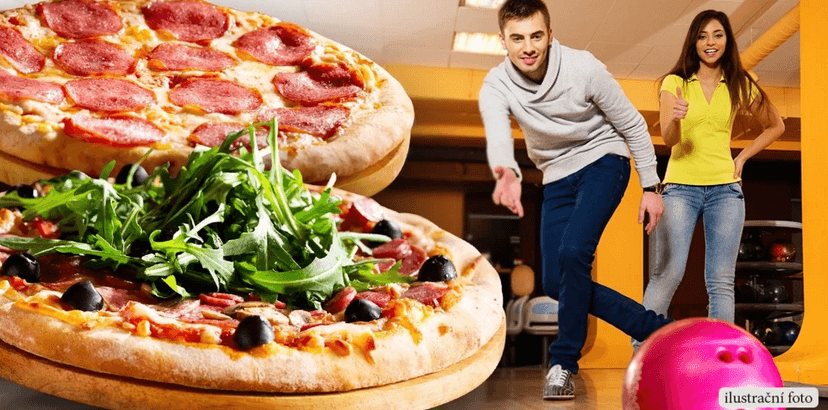 2 pizzy a 1 hodina bowlingu až pro 6 osob