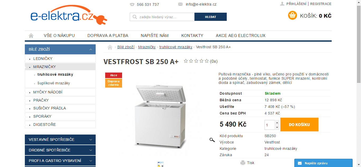 Mrazák VESTFROST SB 250