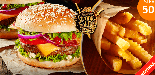 2x 150g hovězí burger + 2x 200g hranolky