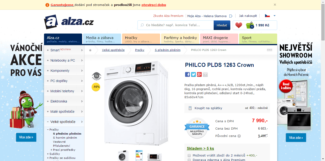Pračka Philco, 6 kg, 1200 ot., A+++