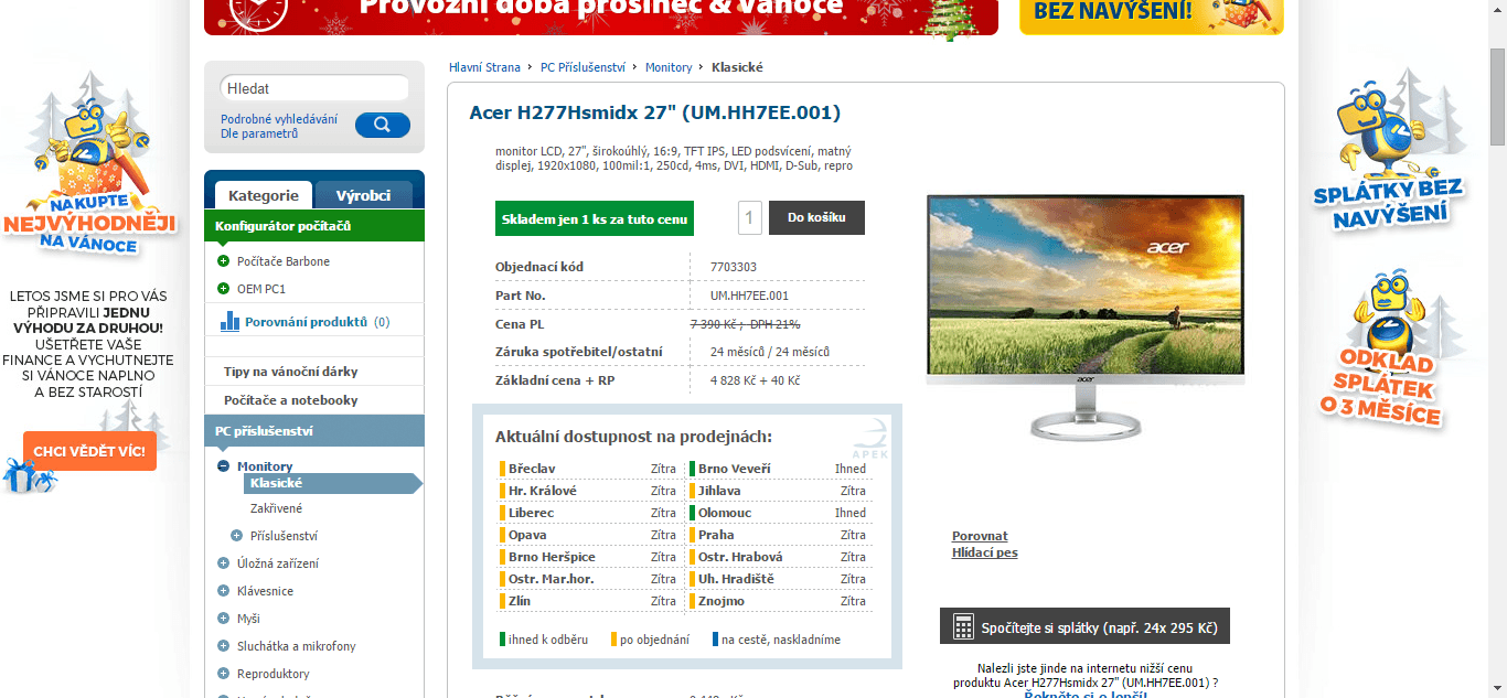 PC 27" monitor Acer H277Hsmidx 