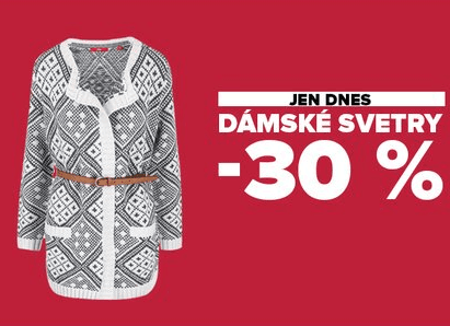 Sleva 30% na všechny svetry