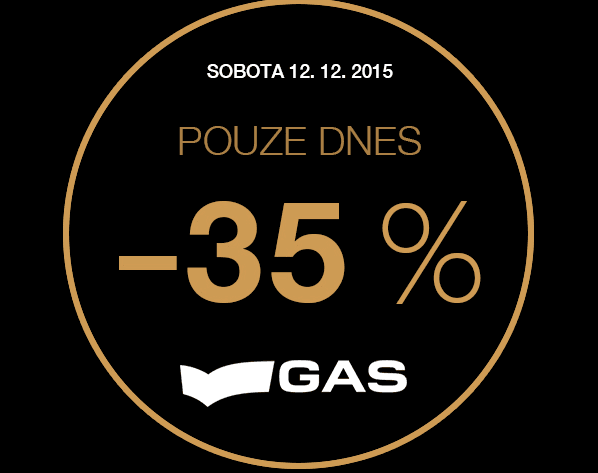 Sleva 35% na vše od značky GAS