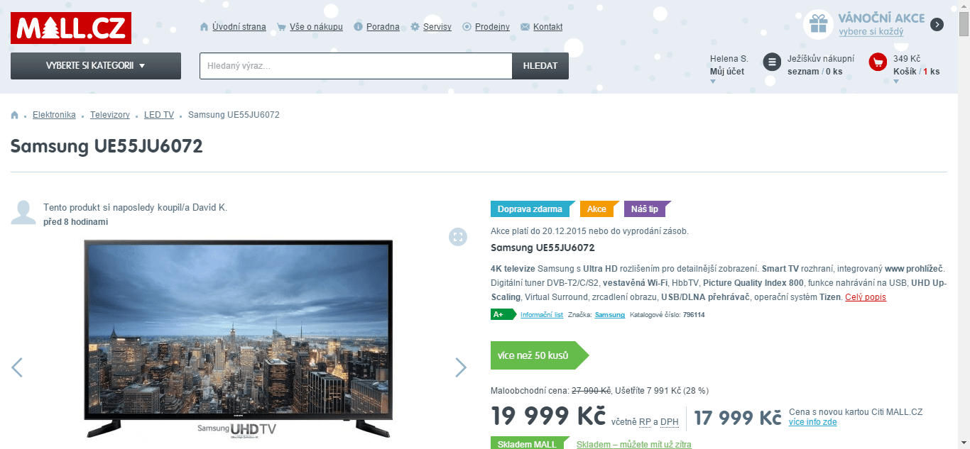 Ultra HD - 4K, Smart TV, 138 cm, Samsung
