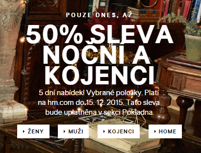 Sleva 50% na noční a kojenecké zboží 