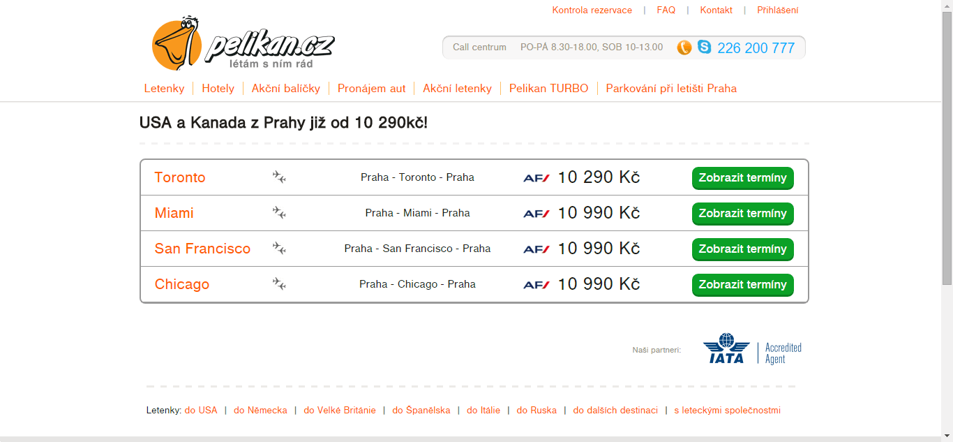 Praha - San Francisco, Chicago, Toronto