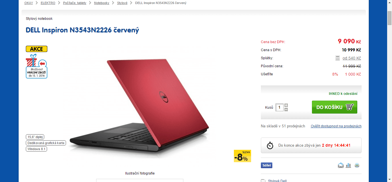 Dell, 1,9GHz, 4GB RAM, 2GB nVidia, 15,6"