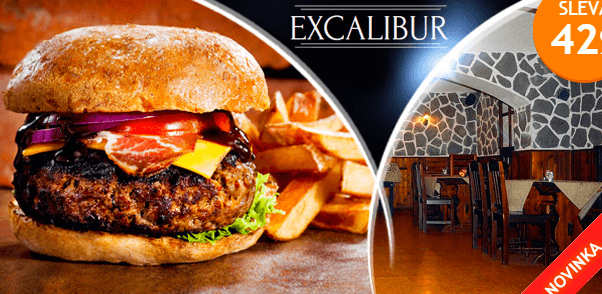 2x mega bacon Burger 450g + 2x hranolky