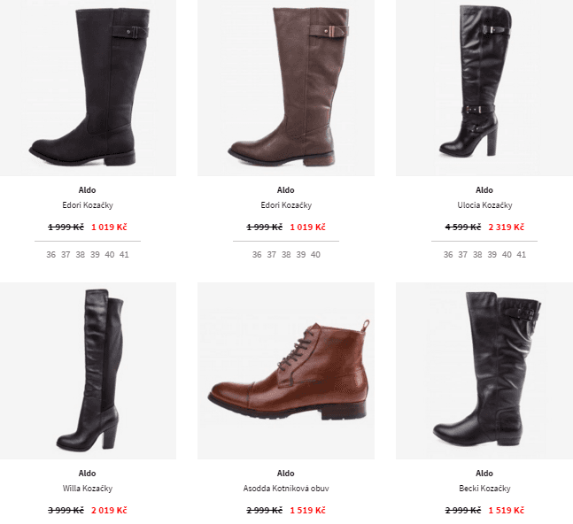 Sleva 50% na boty značky Aldo