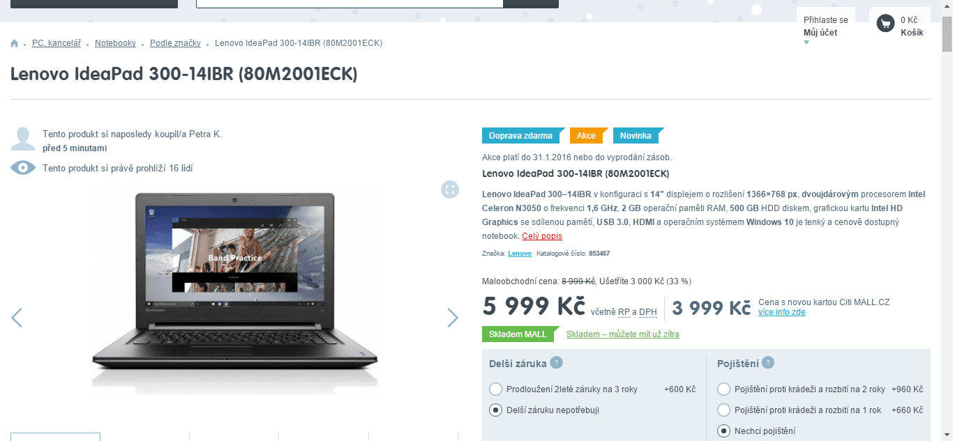 Lenovo, 1,6GHz, 2 GB RAM, 14"