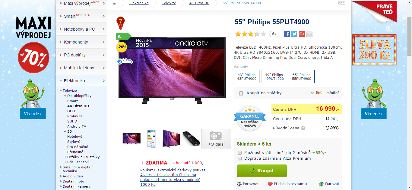 Ultra HD, 4K TV, 139 cm, Philips