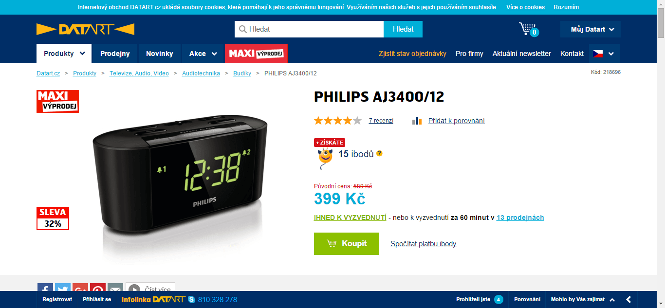 Radiobudík Philips AJ3400