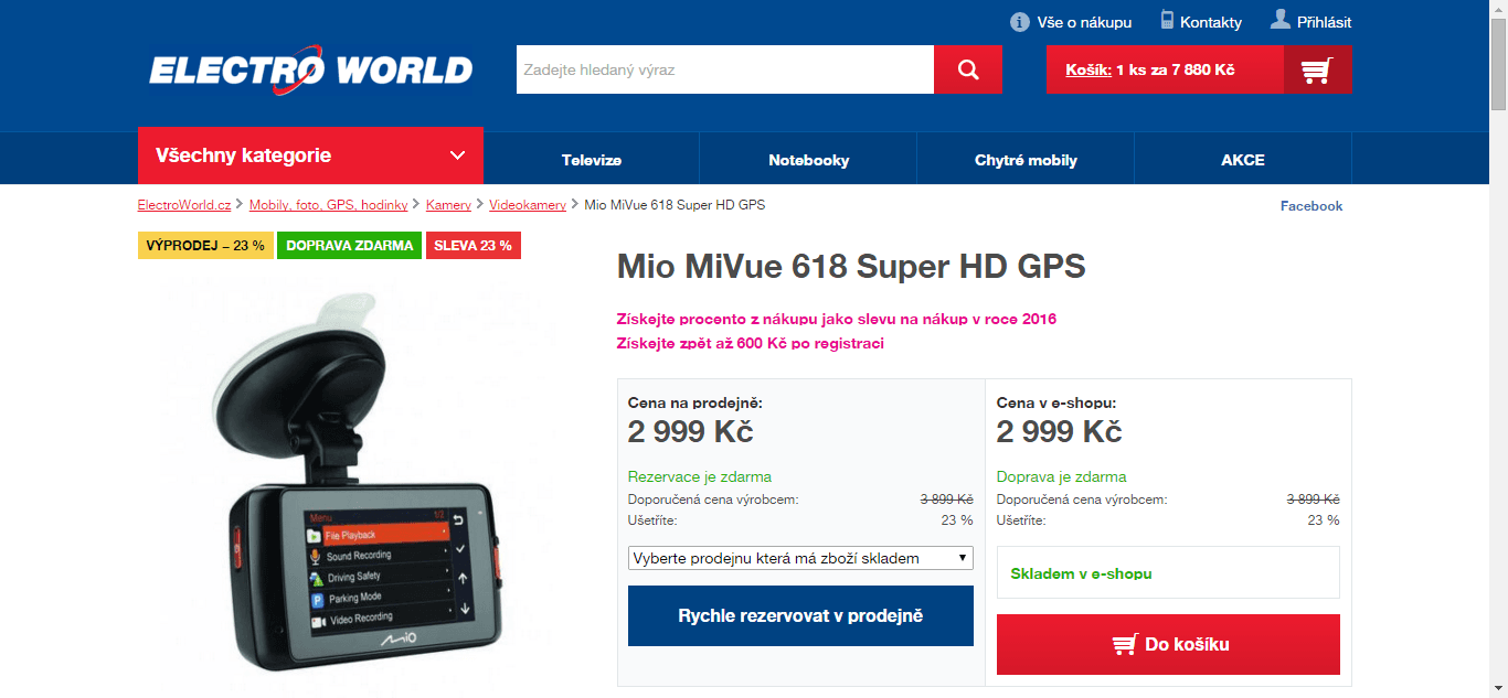 Autokamera MIO MiVue 618 GPS