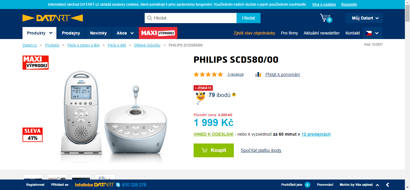 Digitální elektronická chůva Philips Avent