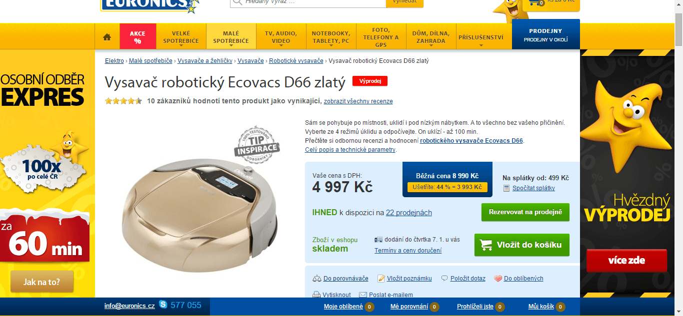 Robotický vysavač Ecovacs D 66