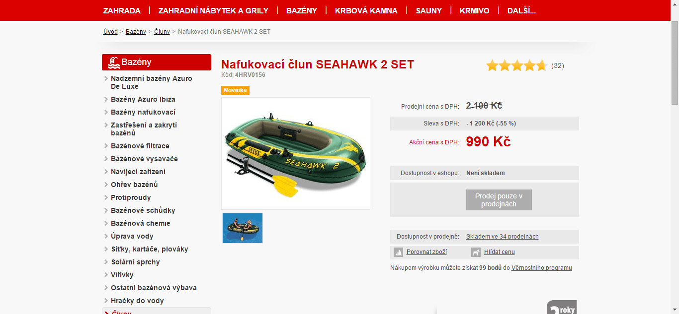 Nafukovací člun Intex Seahawk 2 set