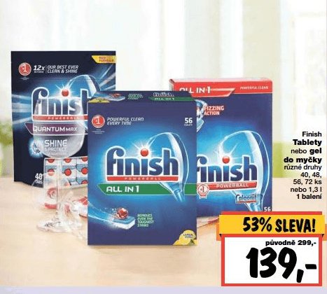 Finish tablety do myčky - 53%