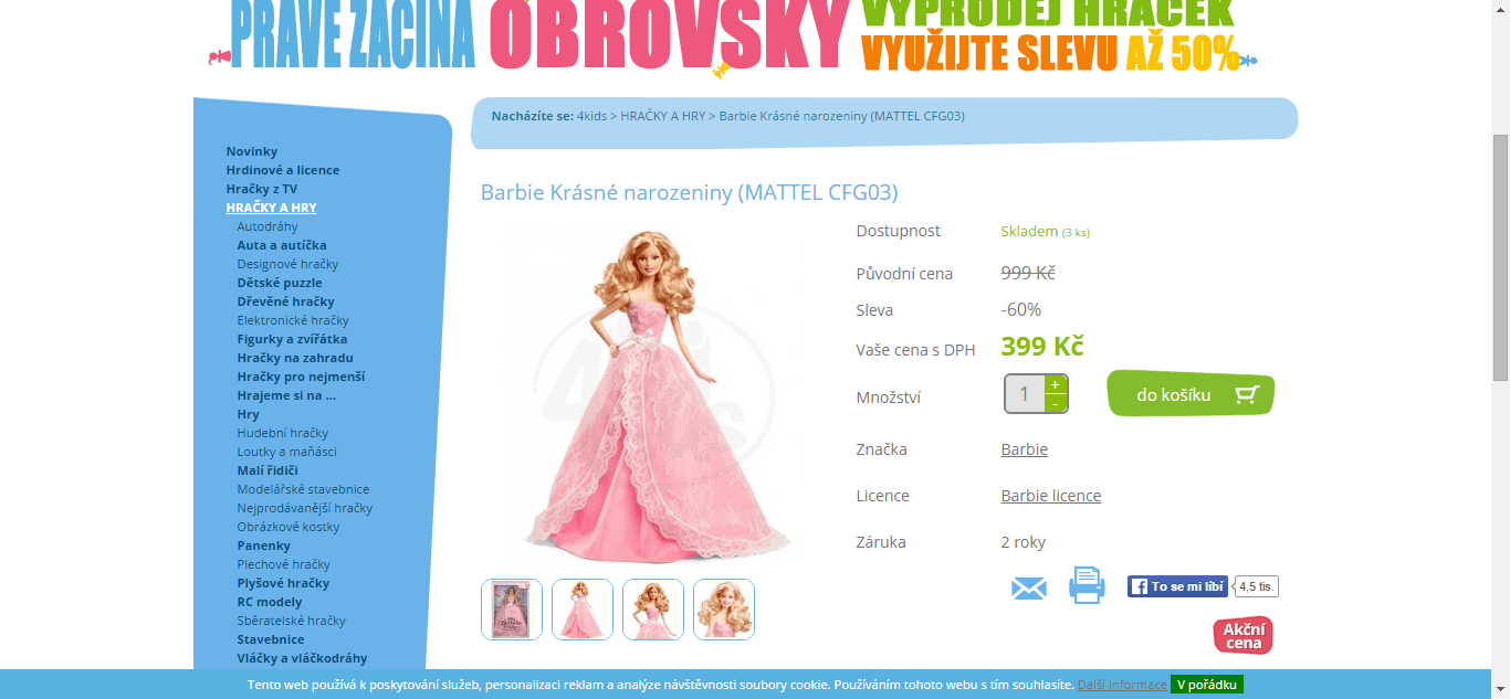 Mattel Barbie krásné narozeniny 35cm