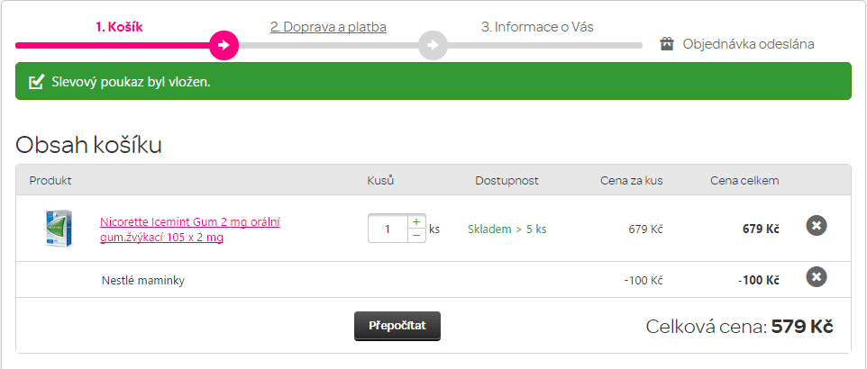 Žvýkačky Nicorrete 105 ks za nejnižší cenu