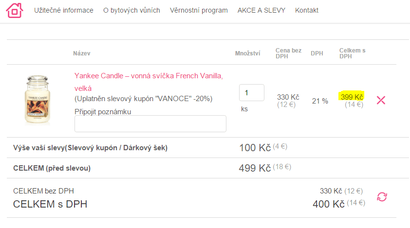 Vonné svíčky Yankee Candle nejlevněji