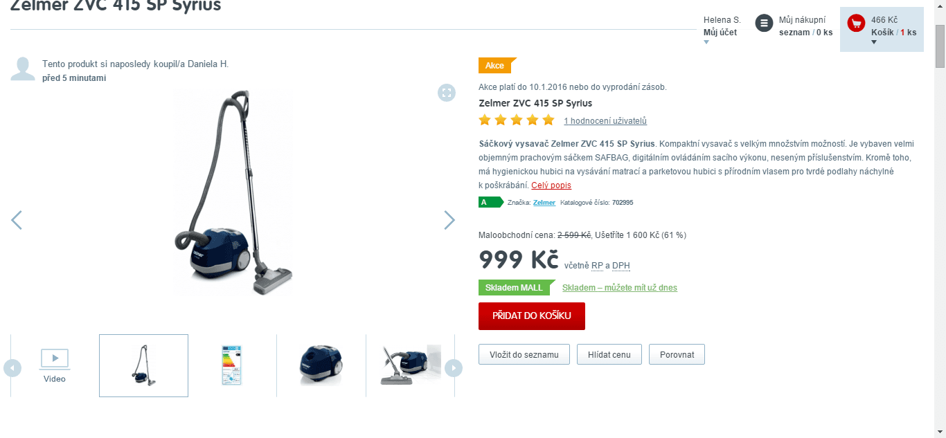 Sáčkový vysavač Zelmer ZVC