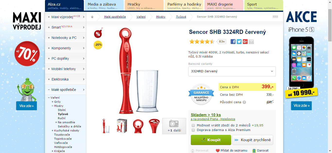 Ponorný mixér SENCOR - dTest 84%