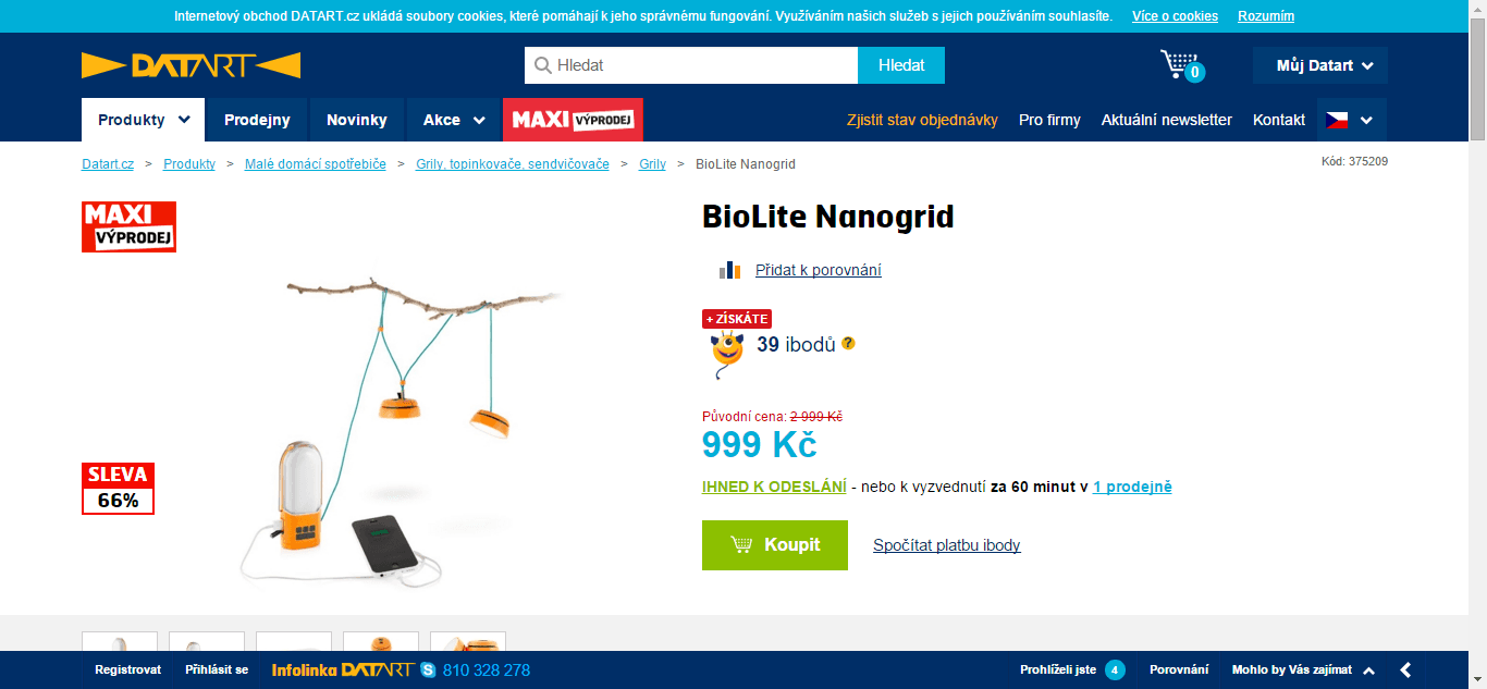 3v1 outdoor osvětlení BioLite NanoGrid