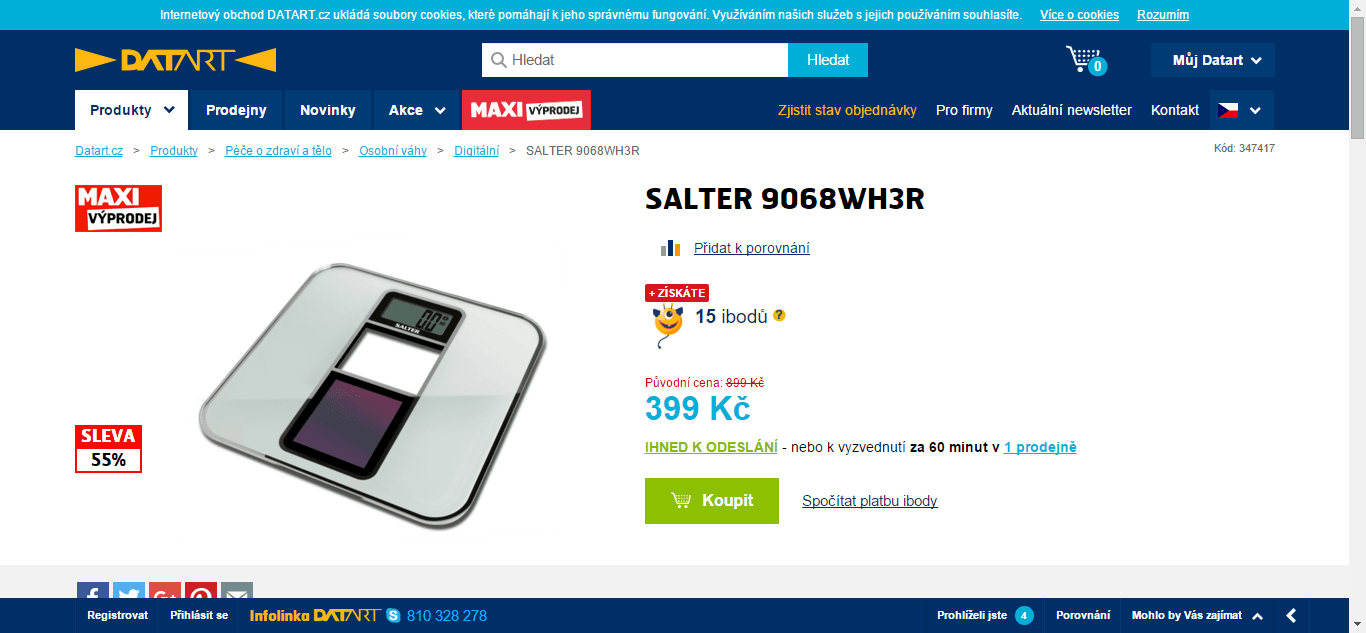 Solární osobní váha Salter